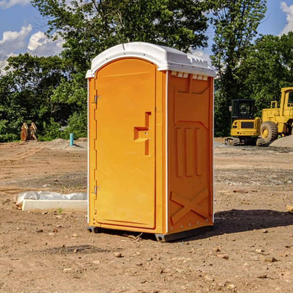 how often are the porta potties cleaned and serviced during a rental period in Selby